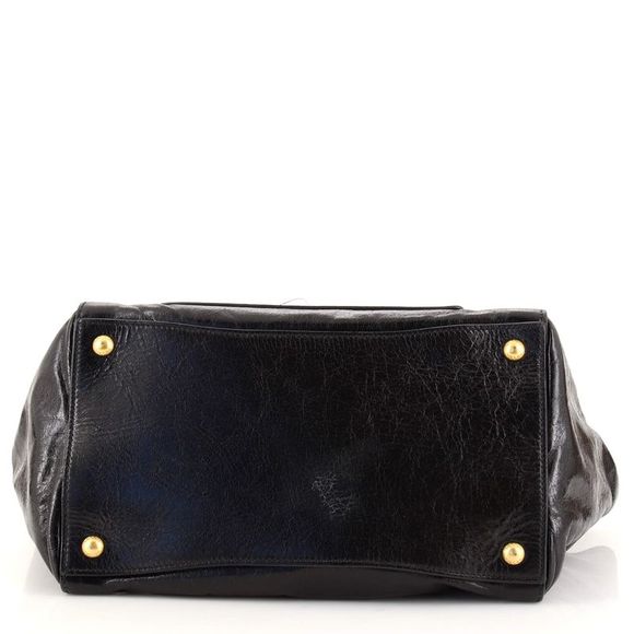 Prada Front Pocket Wing Convertible Tote Glazed Leather Black - Picture 5 of 10